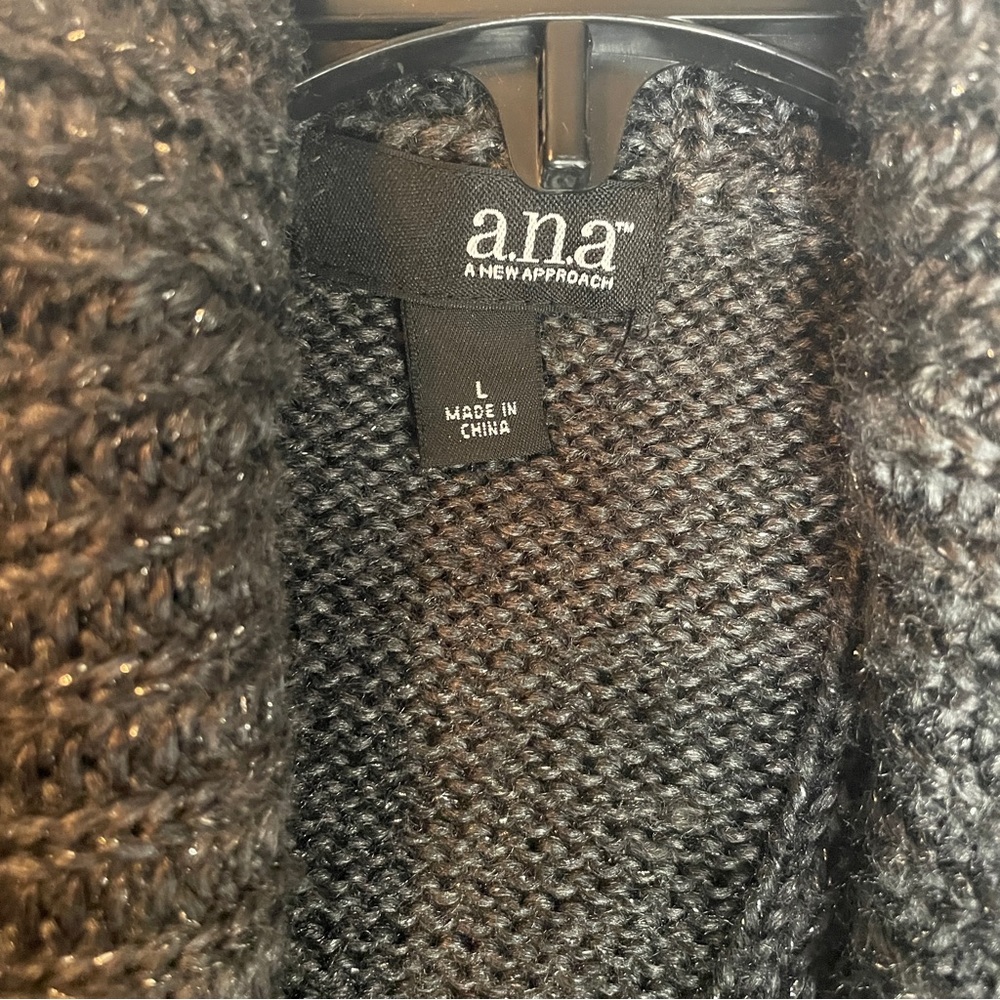 a.n.a L grey with silver sweater cardigan - Picture 3 of 3